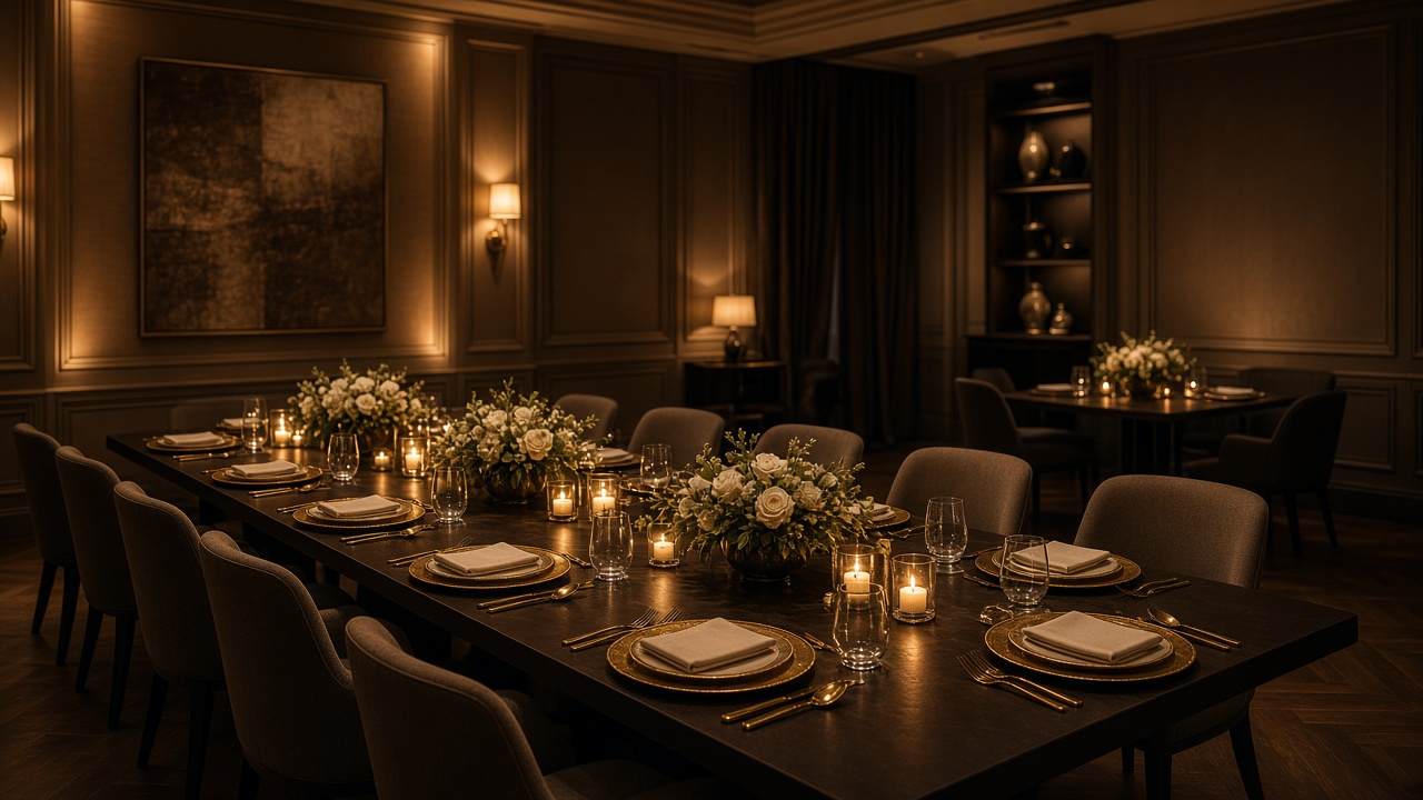 Private dining table set for a ChefSeraClub tasting