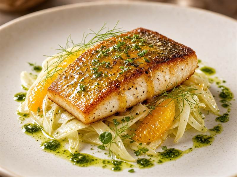 Cornish sea bass tasting plate